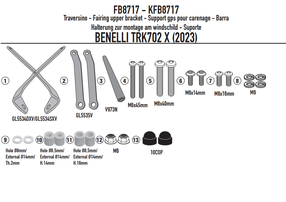 KAPPA POPRZECZKA DO ZAMONTOWANIA TOREB I MOCOWAŃ GPS / SMARTPHONE BENELLI TRK 702 '23-'25