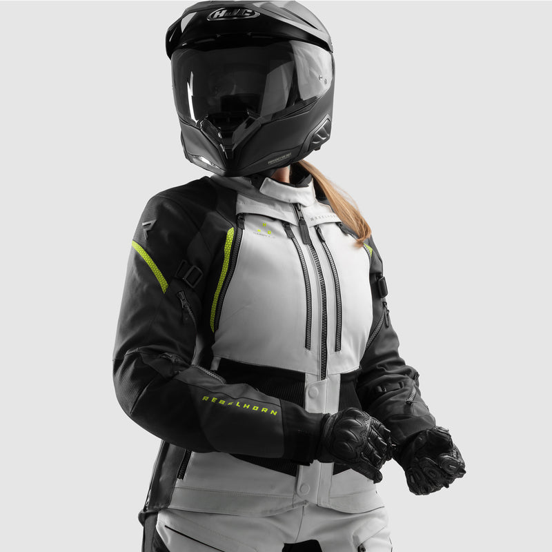 KURTKA MOTOCYKLOWA TEKSTYLNA DAMSKA REBELHORN HARDY 3.0 BLACK LIGHT GREY FLUO YELLOW W5XL