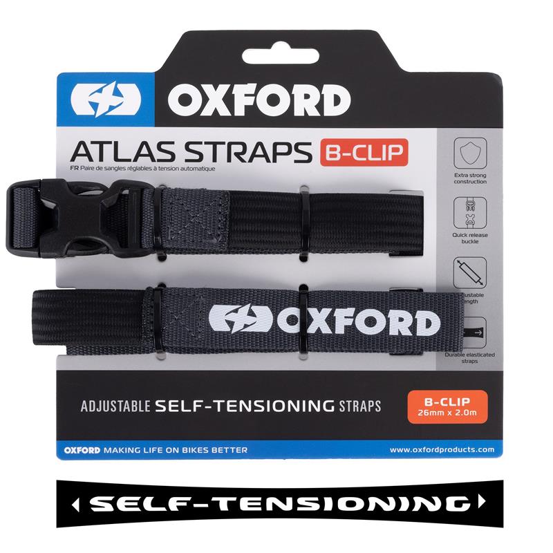 OXFORD PASY TRANSPORTOWE ATLAS B-CLIP 26mm x 2M 2 SZTUKI W ZESTAWIE KOLOR SZARY – zdjęcie 3