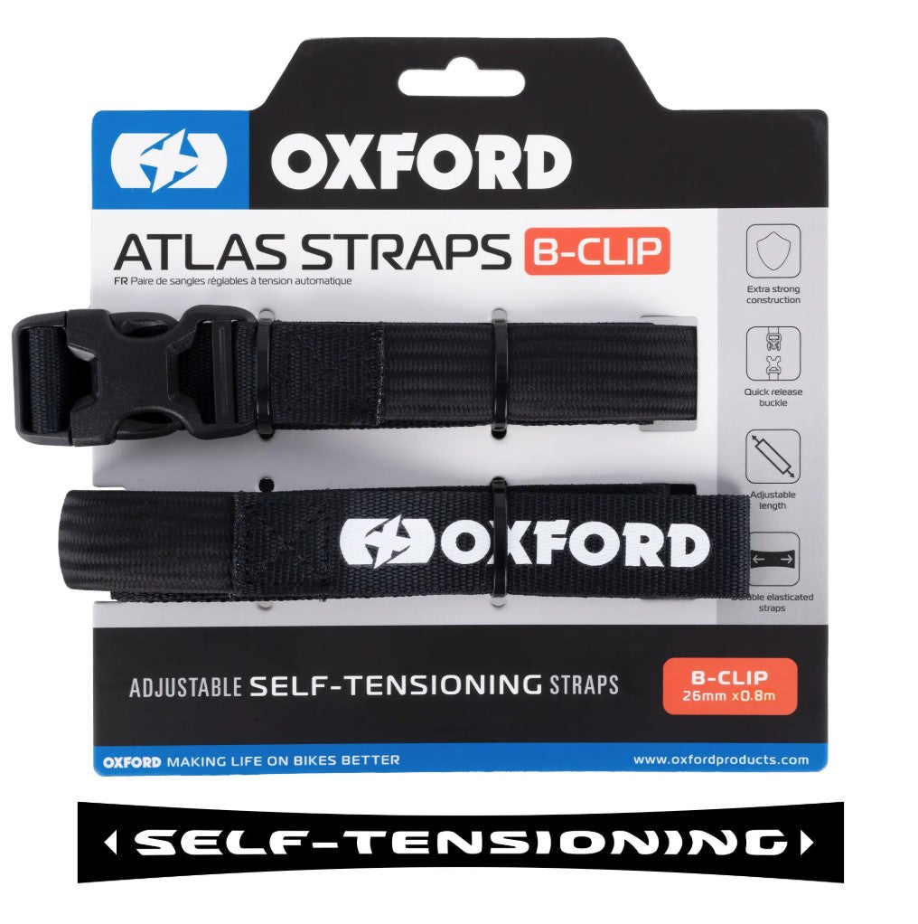OXFORD PASY TRANSPORTOWE ATLAS B-CLIP 26MM X 0,8 M KOLOR CZARNY
