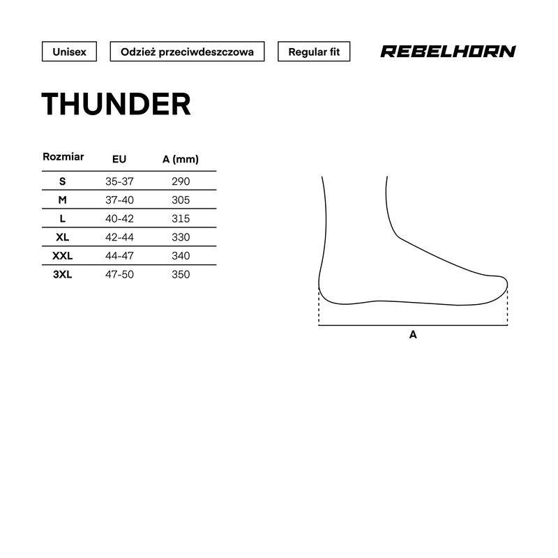 OSŁONA PRZECIWDESZCZOWA NA BUTY REBELHORN THUNDER BLACK M (EU 37-40)