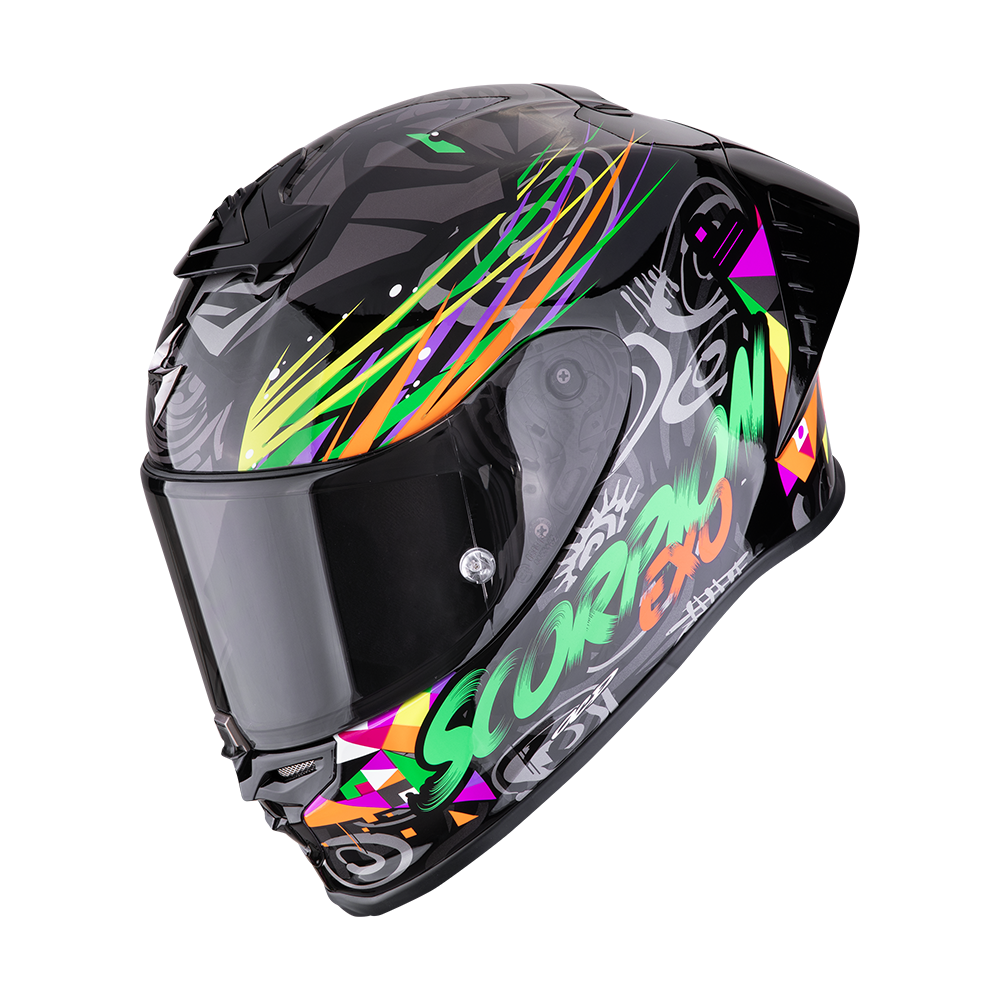 SCORPION KASK EXO-R1 II AIR SAVAGE BK-GREEN-OR