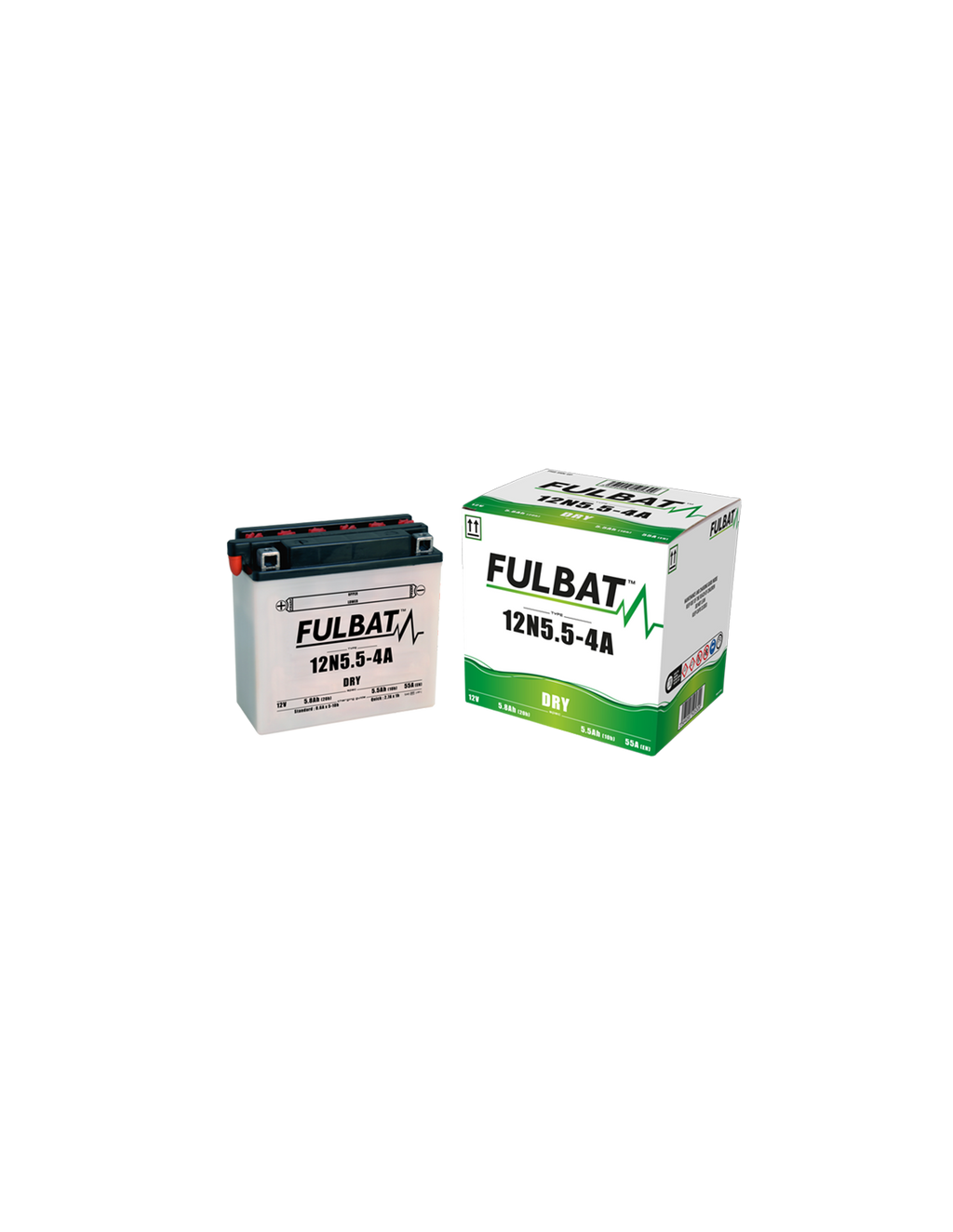 Akumulator FULBAT FUL DRY - 12N5.5-4A (suchy, obsługowy, kwas w zestawie)