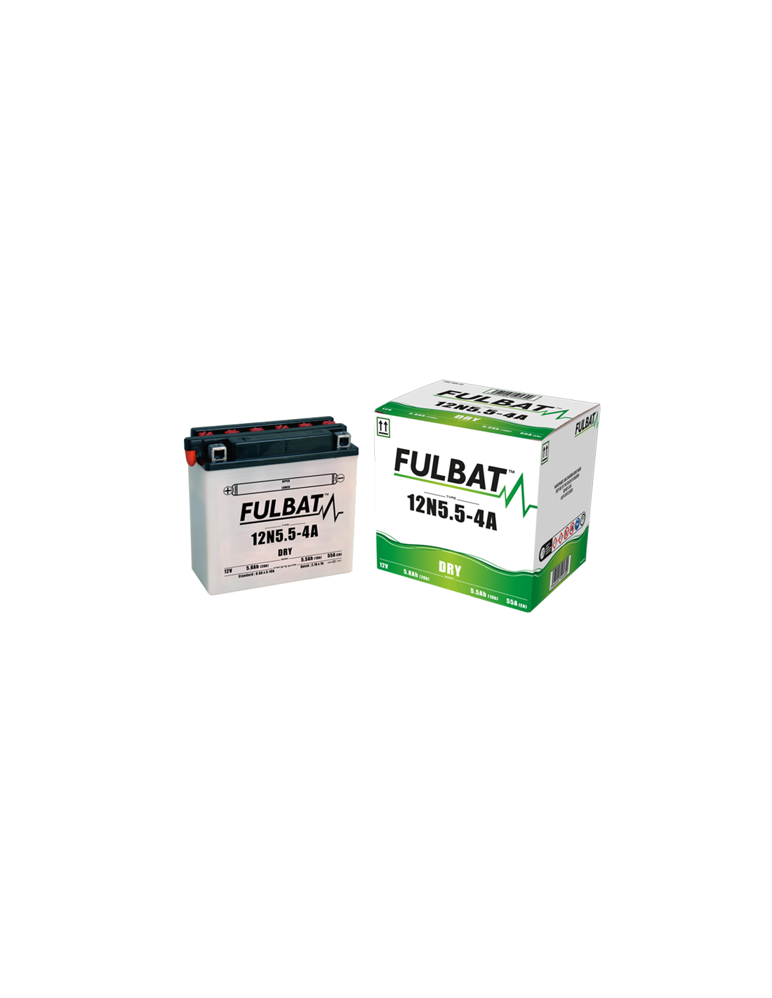 Akumulator FULBAT FUL DRY - 12N5.5-4A (suchy, obsługowy, kwas w zestawie)