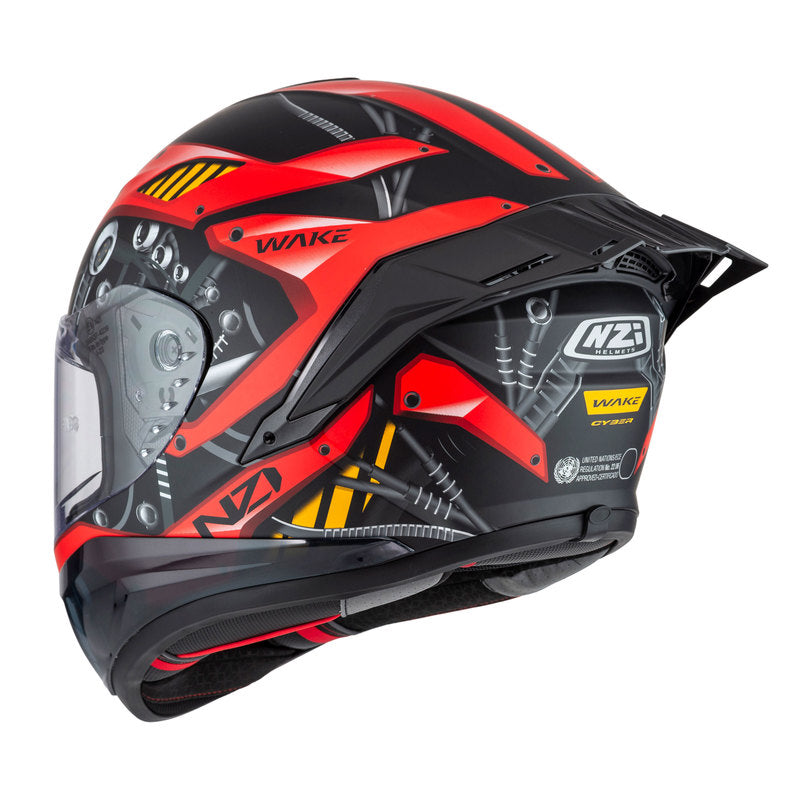 KASK MOTOCYKLOWY NZI WAKE STREAM BOOSTER CYBER BLACK RED MATT XS