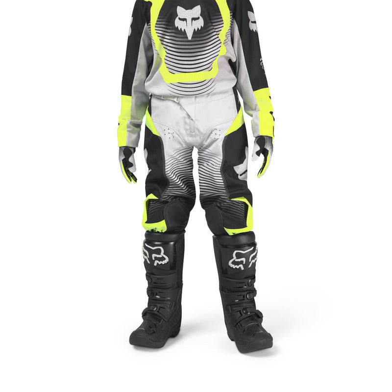 SPODNIE MOTOCYKLOWE JUNIOR FOX 180 COLLECT GREY YELLOW 24