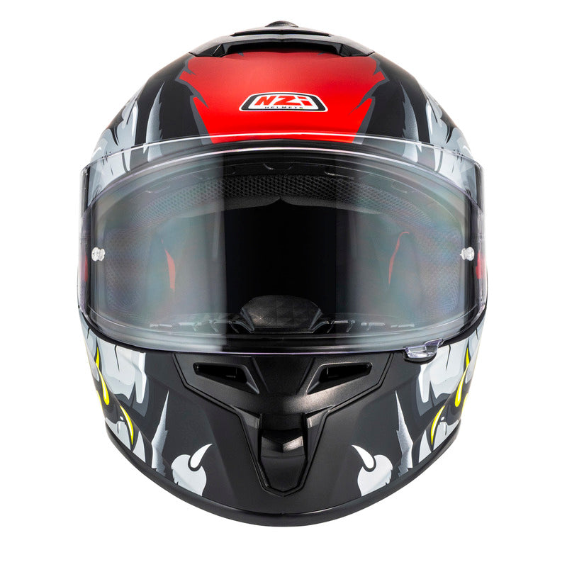 KASK MOTOCYKLOWY NZI TRENDY STREAM RAPTOR BLACK GREY RED S MATT XS