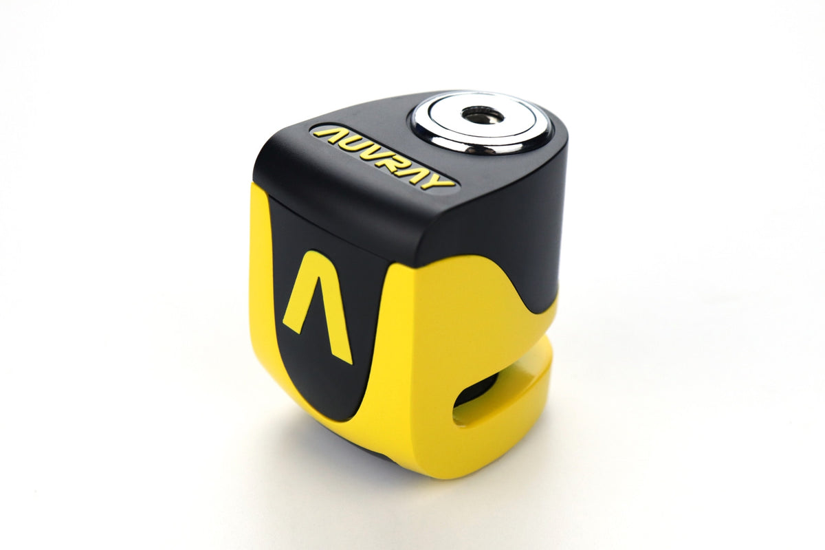 AUVRAY skuterowa blokada na tarczę z alarmem B-LOCK 06 MINI - żółto-czarna, średnica bolca 5,5mm