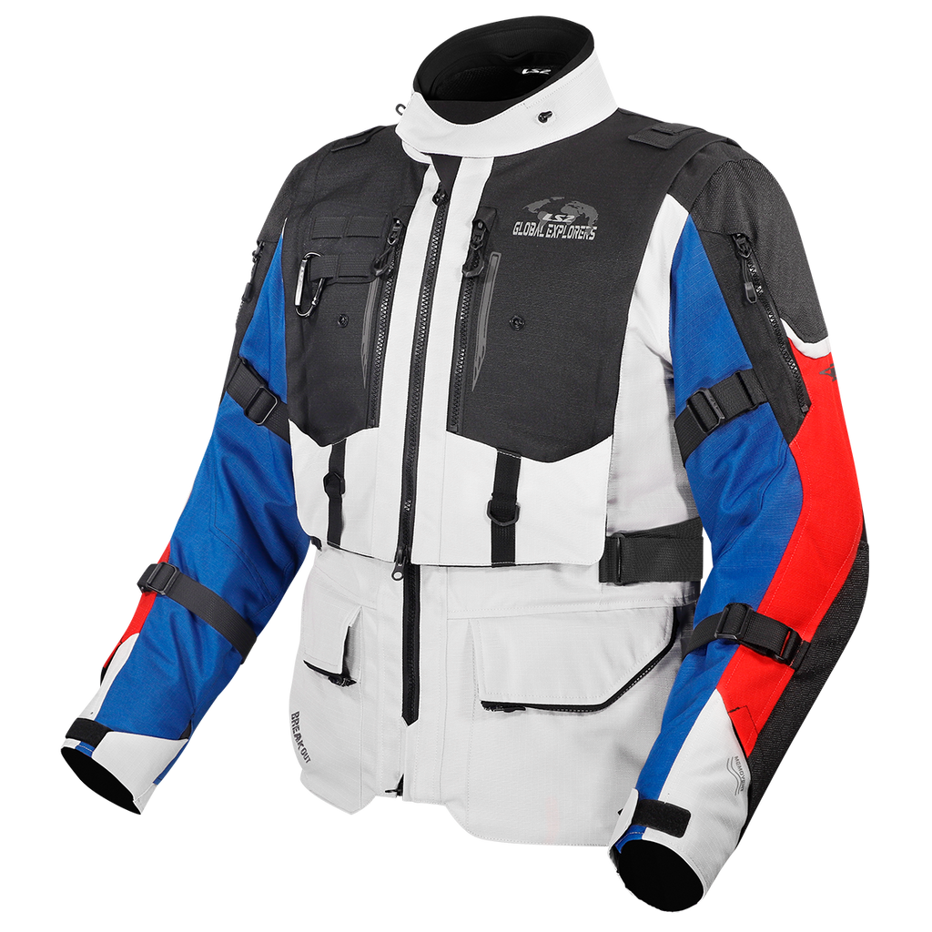 KURTKA LS2 BREAKOUT MAN GREY BLUE RED