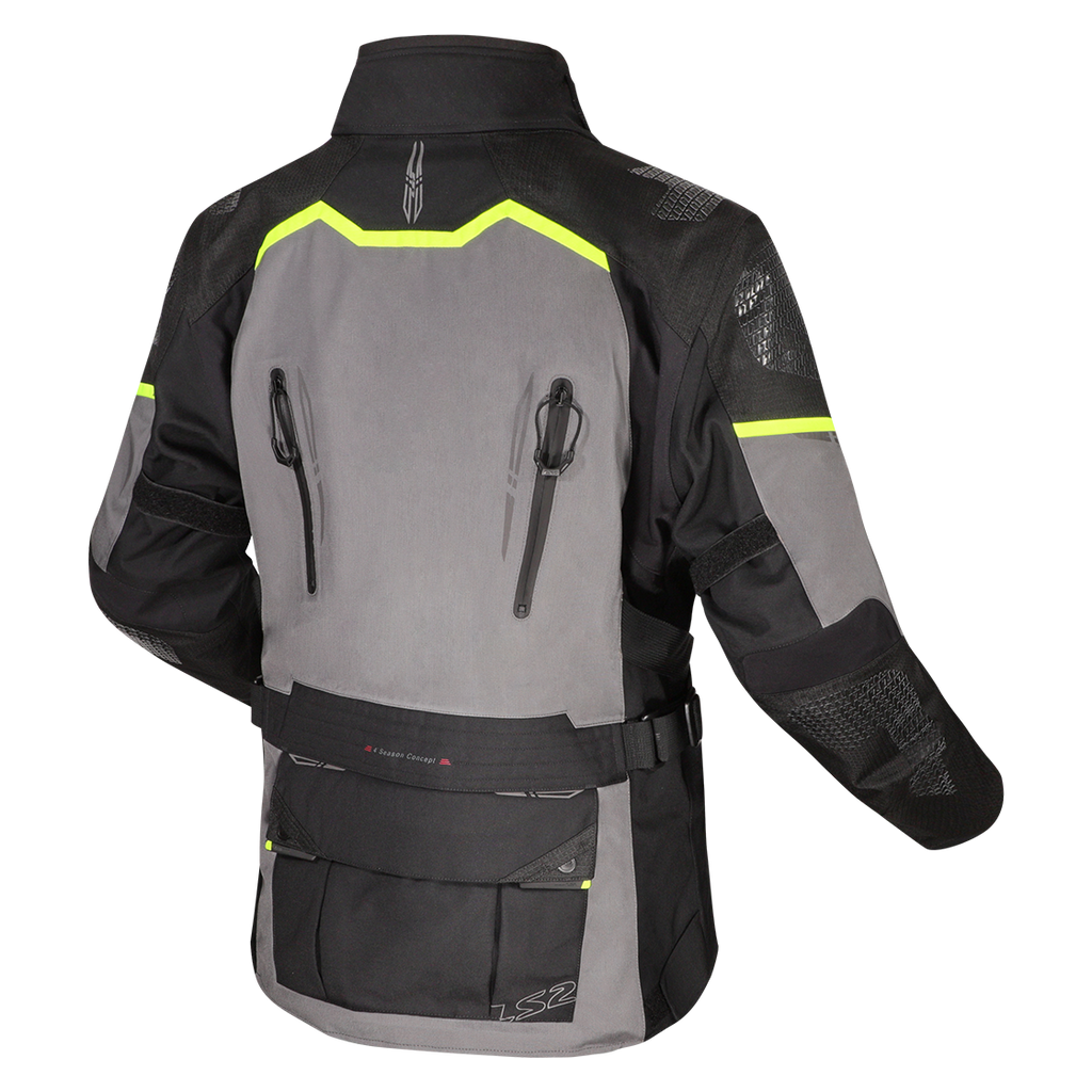 KURTKA LS2 APOLLO MAN BLACK DARK GREY H-V YEL.