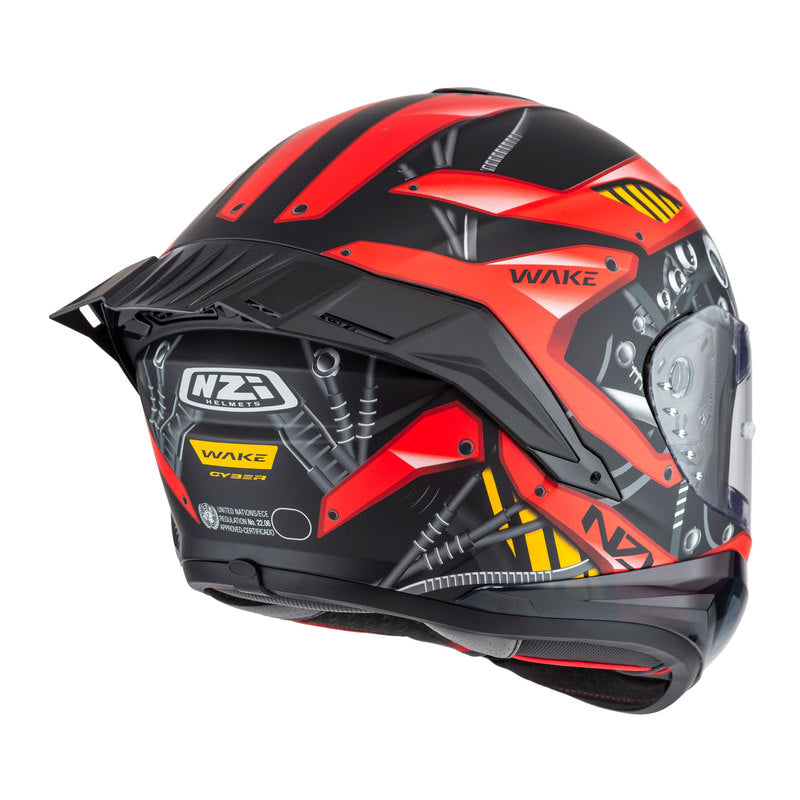 KASK MOTOCYKLOWY NZI WAKE STREAM BOOSTER CYBER BLACK RED MATT XS