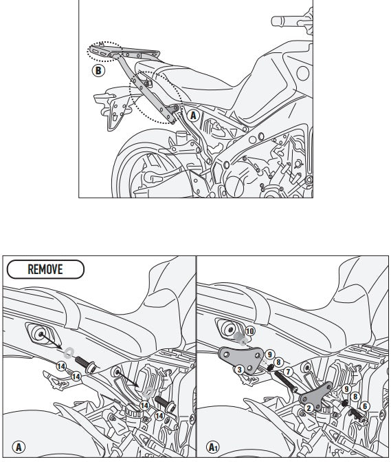 KAPPA STELAŻ KUFRA CENTRALNEGO YAMAHA MT-09 '21-'22, MT-09 SP '21-'22 (BEZ PŁYTY) – zdjęcie 2
