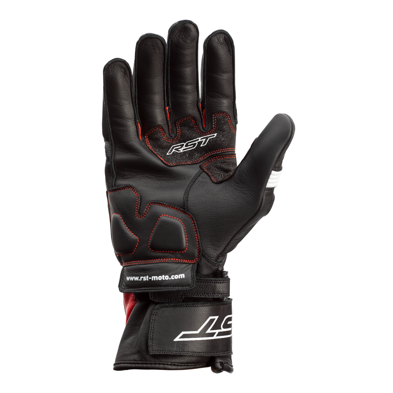 RĘKAWICE MOTOCYKLOWE RST PILOT BLACK RED WHITE S