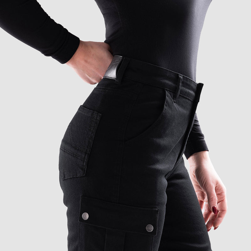 JEANSY MOTOCYKLOWE DAMSKIE OZONE JANE JOGGER FIT BLACK 26/30