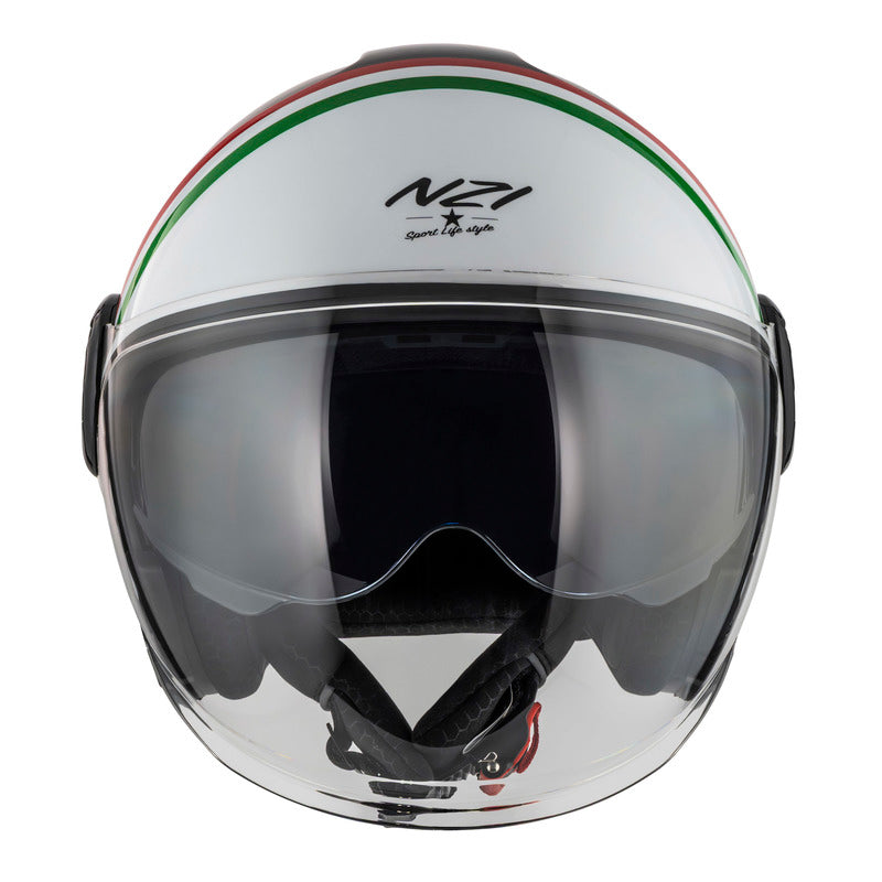 KASK MOTOCYKLOWY NZI RINGWAY 2 DUO SKYLINE BLACK WHITE ITALY XS