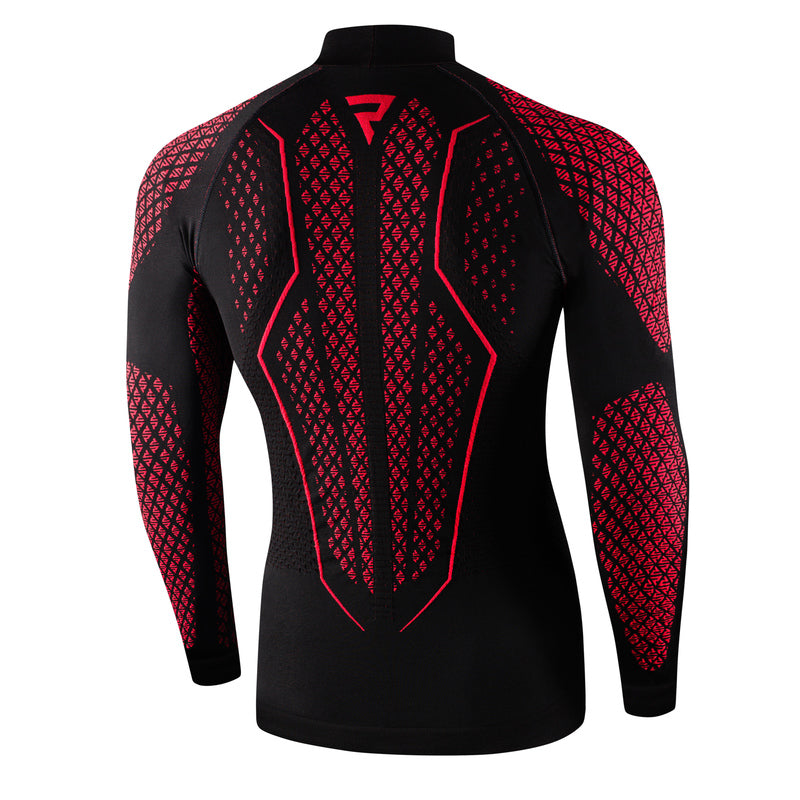 KOSZULKA TERMOAKTYWNA Z DŁUGIM RĘKAWEM REBELHORN THERM 2 BLACK RED