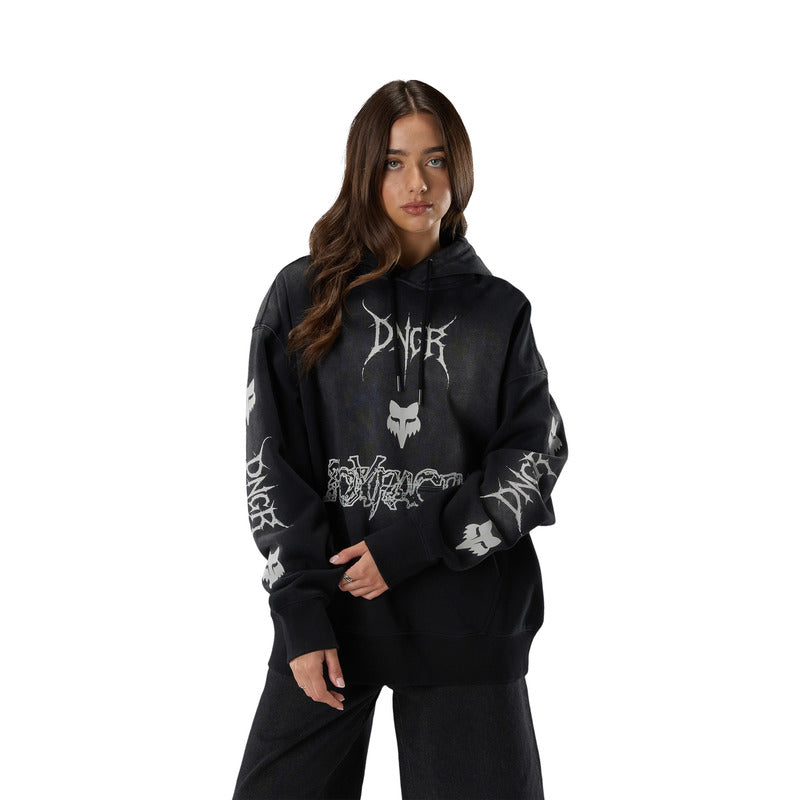 BLUZA Z KAPTUREM FOX DNGR HEAVYWEIGHT FLEECE PO BLACK