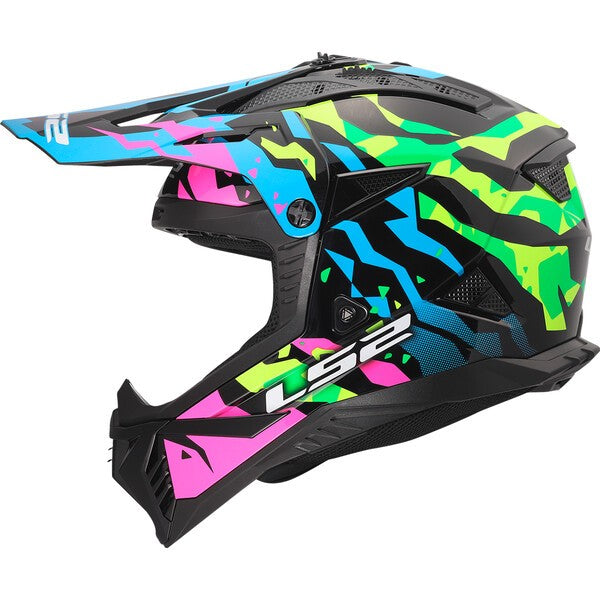 KASK LS2 MX708 FAST II GROTESK BLUE PINK GREEN