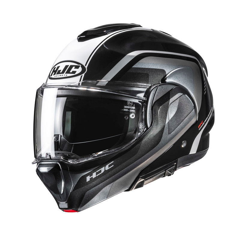 KASK MOTOCYKLOWY HJC F100 REFF BLACK WHITE