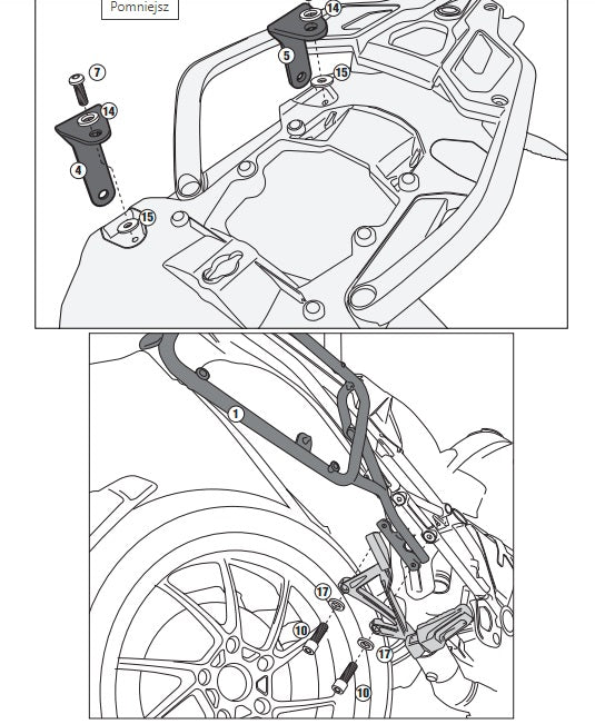 KAPPA STELAŻ KUFRÓW BOCZNYCH MONOKEY CAM SIDE BMW R 1200 GS (13-18), R 1250 GS (19-23), R 1250 GS Adventure (19-24) - POD KUFRY KFR K'FORCE ORAZ KVG K'VOYAGER ALU – zdjęcie 3