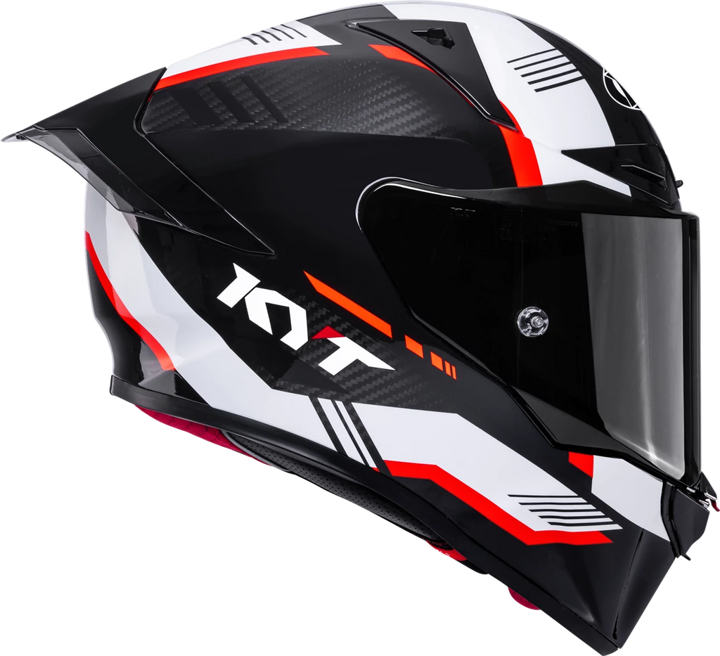 Kask motocyklowy KYT R1R CARBON ZONE CZERWONY E06