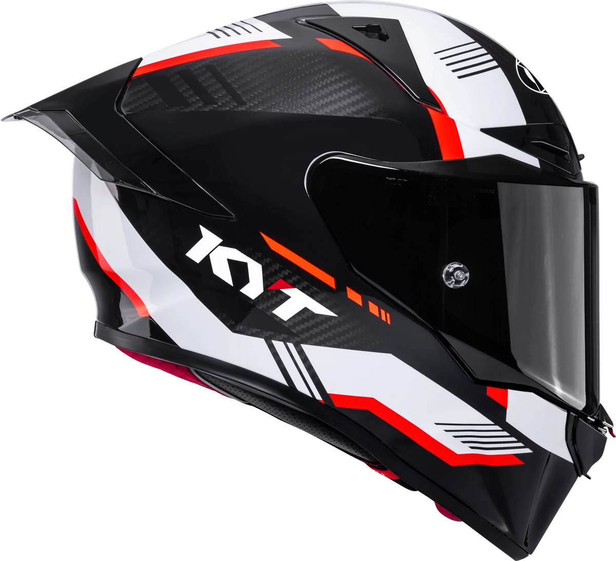 Kask motocyklowy KYT R1R CARBON ZONE CZERWONY E06