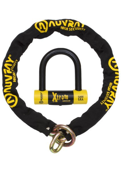 AUVRAY zestaw łańcuch z ogniwem lasso z kłódką XTREM MEDIUM - długość 100cm, średnica 13,5mm (klasa S.R.A.)