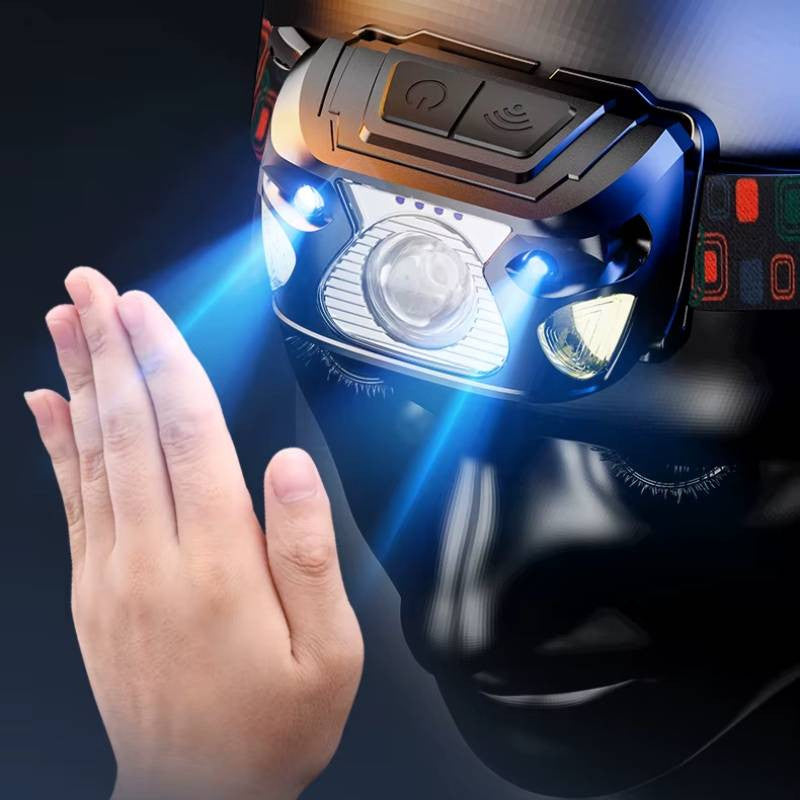 ROXAR TECH Latarka, lampka czołowa LED, USB-C, czujnik ruchu, czołówka, turystyczna 300 Lumenów ROXAR