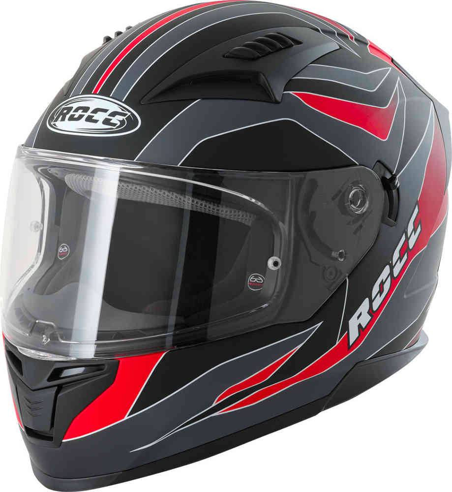 Kask motocyklowy ROCC 333 matowo-szary/czerwony