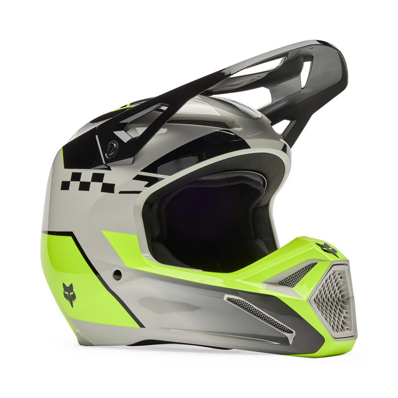 KASK MOTOCYKLOWY JUNIOR FOX V1 COLLECT GREY YELLOW