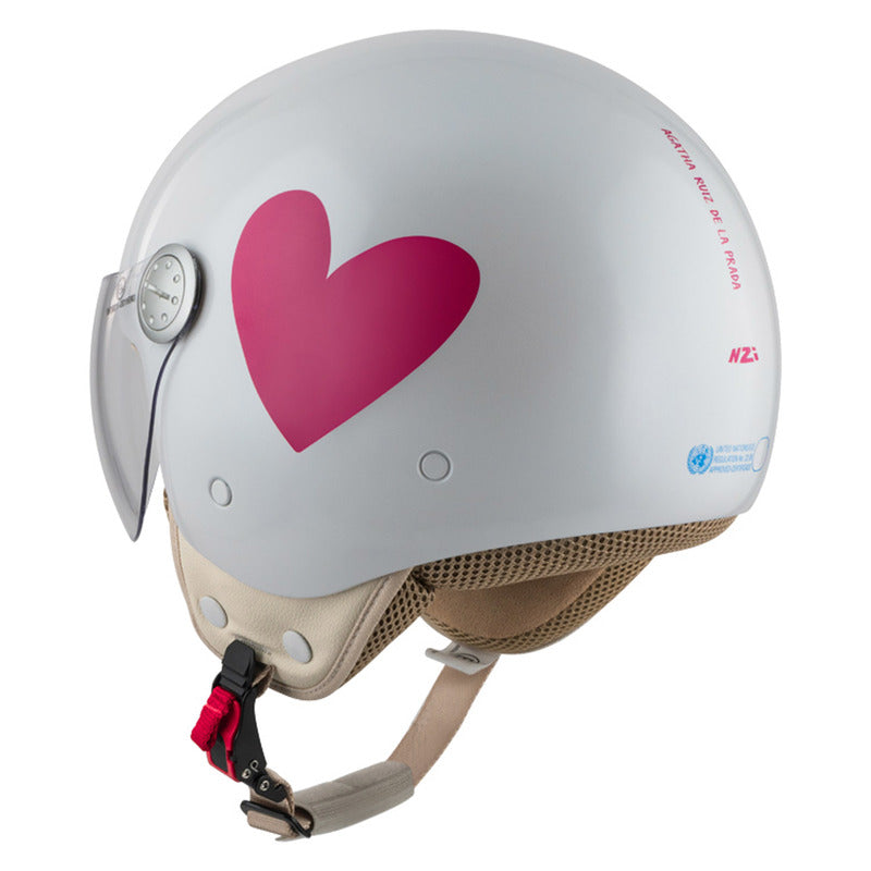 KASK MOTOCYKLOWY NZI PASARELA CORAZÓN ROSA XS
