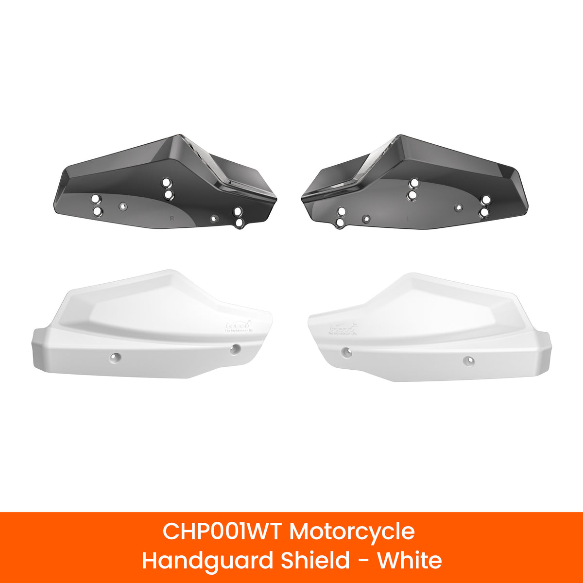 LOBOO Osłony dłoni motocyklowe uniwersalne białe