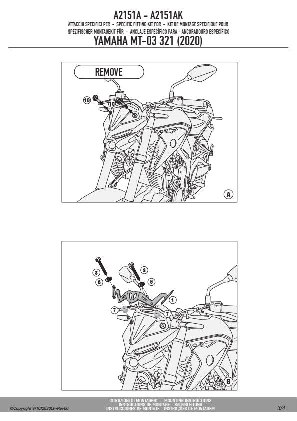KAPPA MOCOWANIE SZYBY 4128SK YAMAHA MT-03 321 '20-'25 – zdjęcie 2