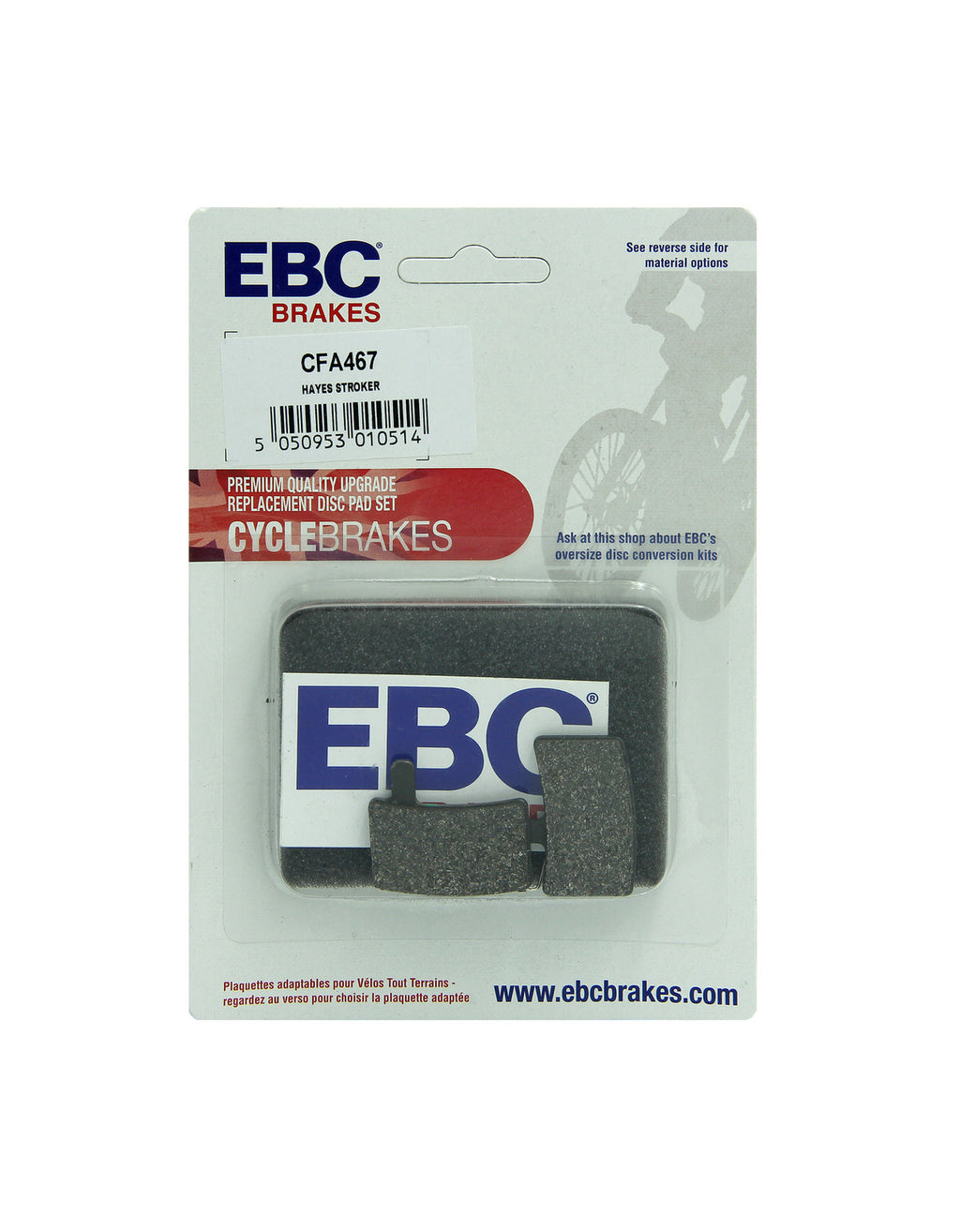 CFA467 - Klocki hamulcowe rowerowe (organiczne) EBC Brakes