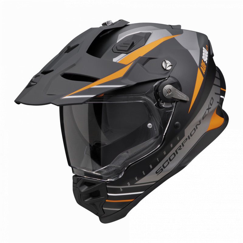 SCORPION KASK DUAL ENDURO / ADVENTURE ADF-9000 AIR FEAT BLACK/SILVER/ORANGE KOLOR CZARNY/SREBRNY/POMARAŃCZOWY MAT