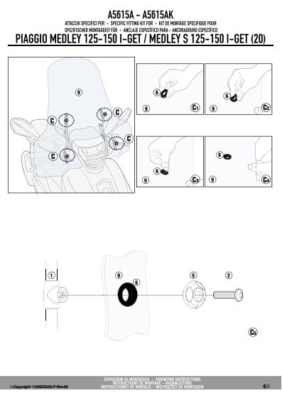 KAPPA MOCOWANIE SZYBY 7057AK PIAGGIO Medley 125-150 i get / Medley S 125-150 i get (20)