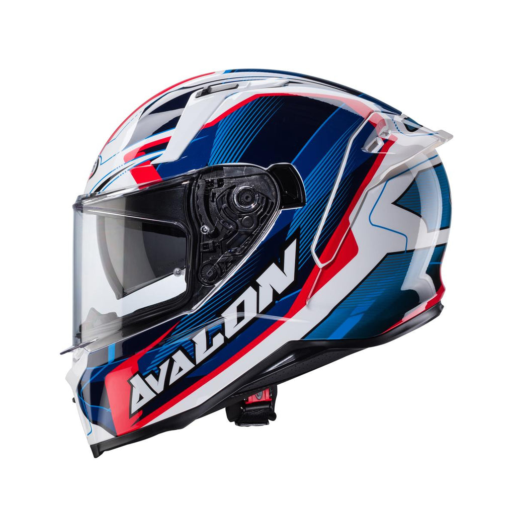 CABERG PROMOCJA KASK INTEGRALNY AVALON X OPTIC KOLOR BIAŁY/NIEBIESKI/CZERWONY – zdjęcie 3