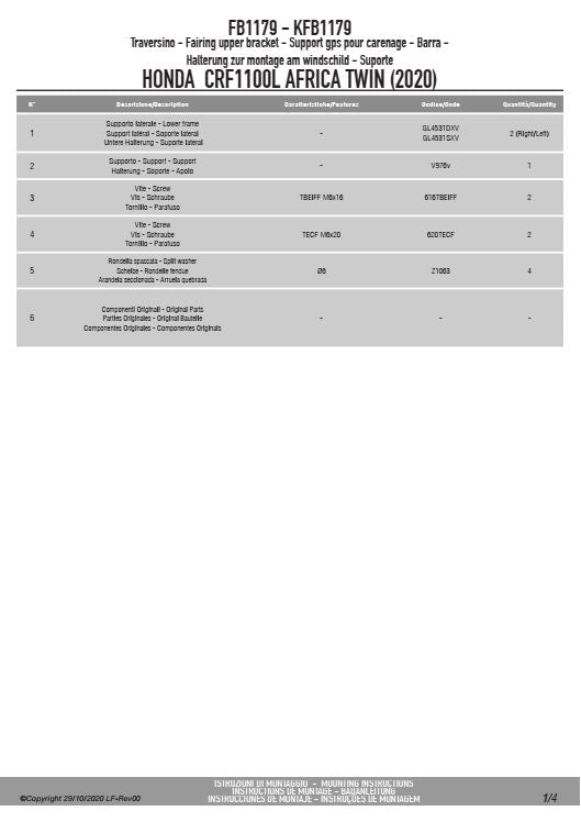 KAPPA POPRZECZKA DO ZAMONTOWANIA TOREB I MOCOWAŃ GPS / SMARTPHONE HONDA CRF 1100L Africa Twin '20-'23 – zdjęcie 4