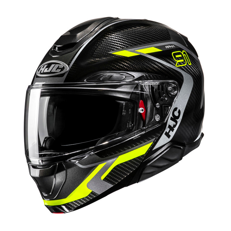 KASK MOTOCYKLOWY HJC RPHA91 CARBON LAGOS BLACK YELLOW