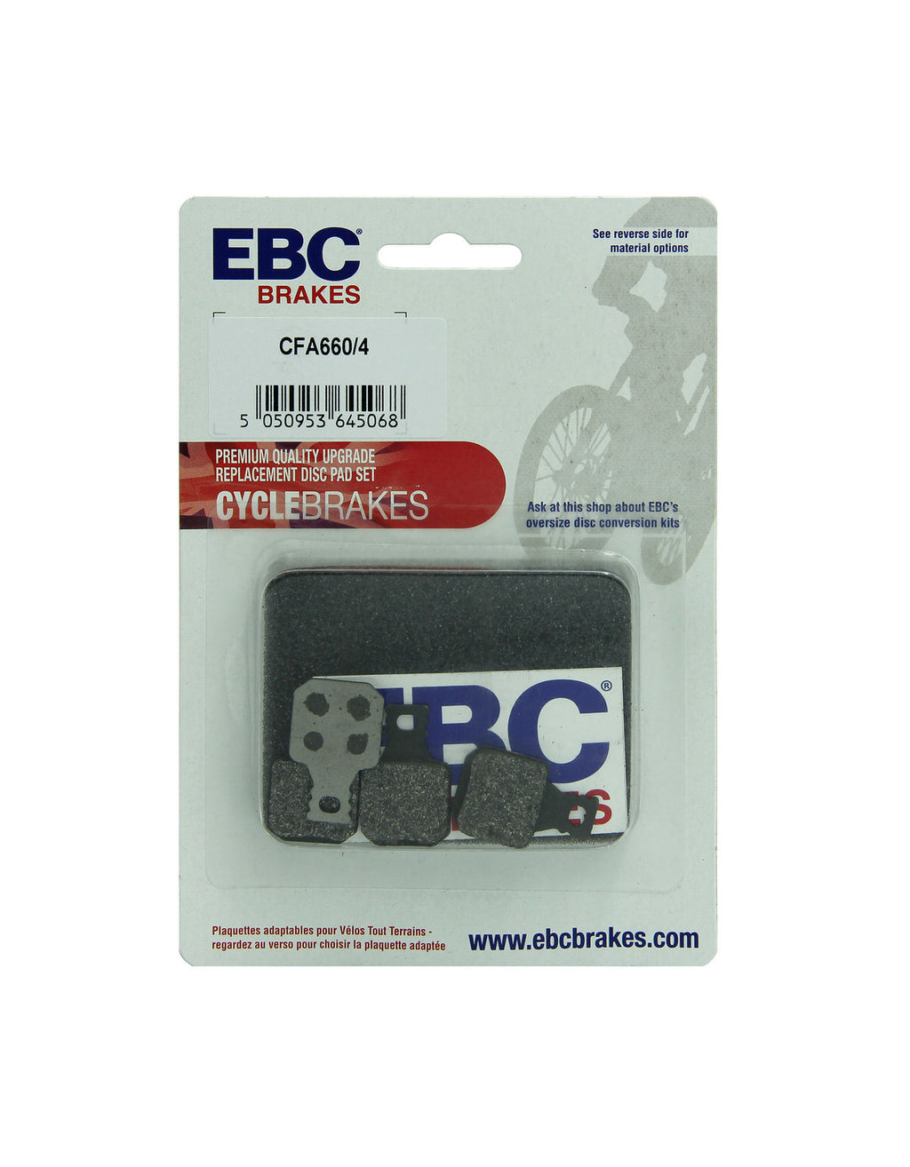 CFA660/4 - Klocki hamulcowe rowerowe (organiczne) EBC Brakes