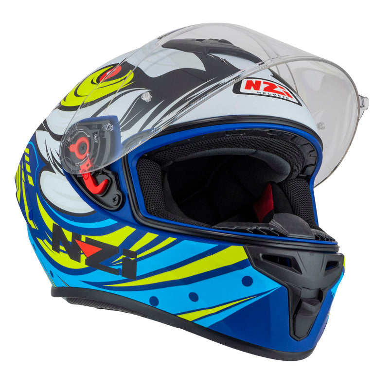 KASK MOTOCYKLOWY NZI TRENDY STREAM OCELO BLUE WHITE SKY BLUE MATT XS