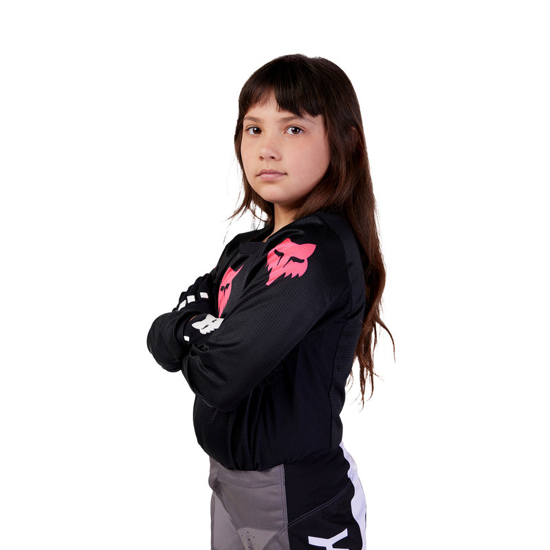 BLUZA MOTOCYKLOWA JUNIOR FOX GIRLS BLACKOUT BLACK BLACK