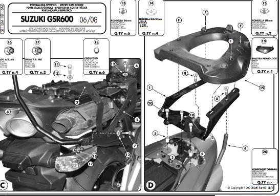 KAPPA STELAŻ KUFRA CENTRALNEGO SUZUKI GSR 600 (06-11) ( Z PŁYTĄ MONOLOCK ) – zdjęcie 2