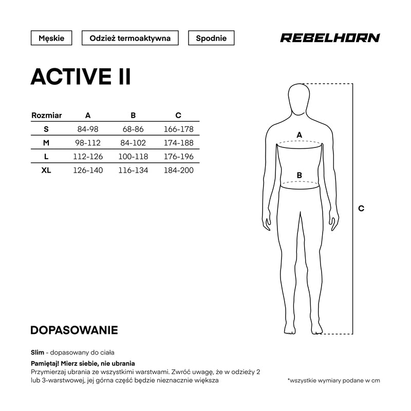 SPODNIE TERMOAKTYWNE REBELHORN ACTIVE 2 BLACK GREY