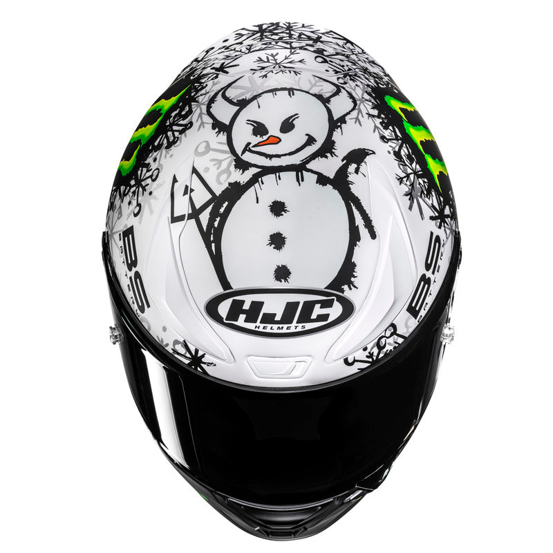 KASK MOTOCYKLOWY HJC RPHA1 V2 CARBON QUARTARARO SNOW DIABLO REPLICA BLACK WHITE