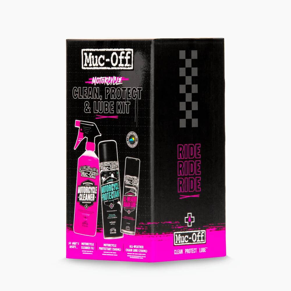 Zestaw do mycia i zabezpieczania motocykla + smar do łańcucha CLEAN, PROTECT & LUBE KIT 3w1 MUC-OFF