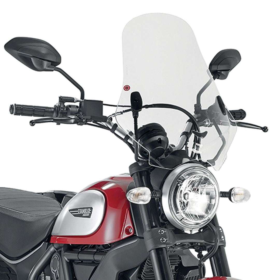 KAPPA SZYBA DUCATI Scrambler 400 (16-21), Scrambler Icon 800 (15-19) 48 X 43,5 CM PRZEZROCZYSTA - POTRZEBNE MOCOWANIE A7407A