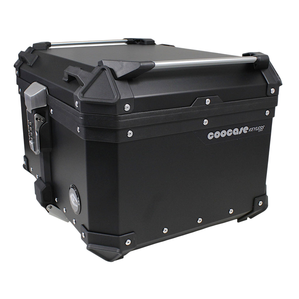 KUFER CENTRALNY ALUMINIOWY COOCASE 55L KEYLESS Z WYSUWANYM OPARCIEM CZARNY – zdjęcie 3