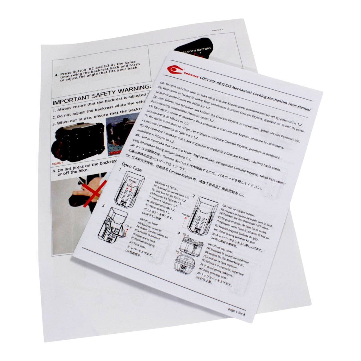 KUFER CENTRALNY ALUMINIOWY COOCASE 55L KEYLESS Z WYSUWANYM OPARCIEM CZARNY – zdjęcie 13