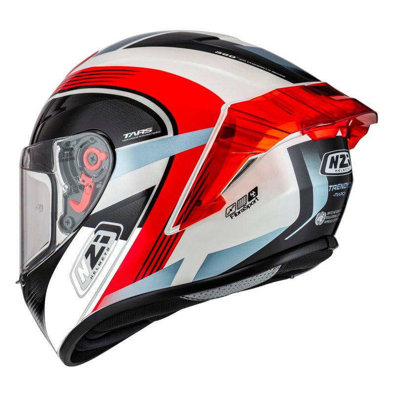 KASK MOTOCYKLOWY NZI TRENDY STREAM RAPID WHITE RED BLUE RED S XS